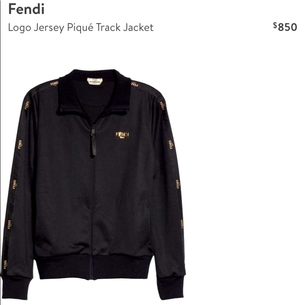 Fendi logo jersey track jacket